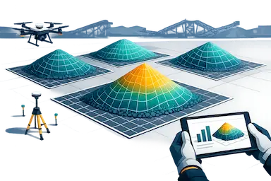 vector-graphics-Modern-vector-illustration-focused-on-stockpile-surveying-and-volume-calculation-Threequarter-birdseye-view-of-an-aggregate-yard-with